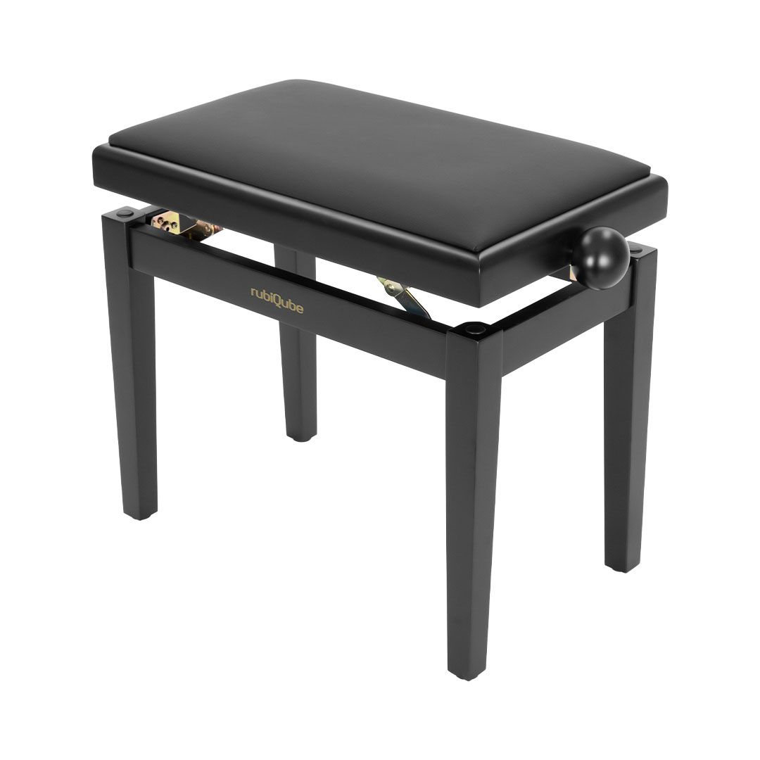 rubiQube SB018 Black - Wooden Piano Bench with Height Adjust - Image 3