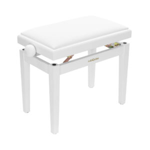 rubiQube SB018 White - Wooden Piano Bench with Height Adjust