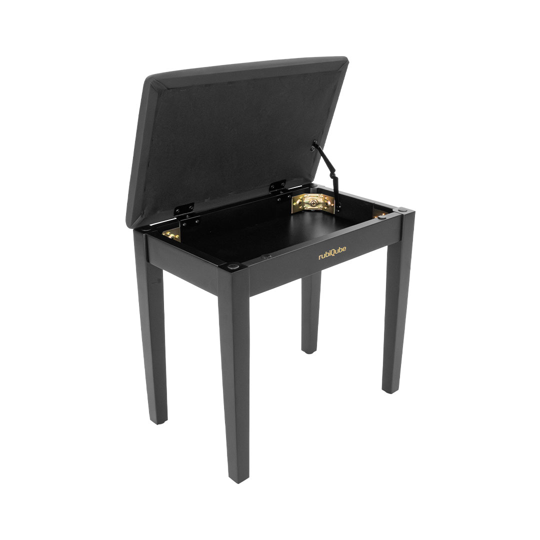 rubiQube SB033B - Wooden Piano Bench with Built-in Storage - Image 2