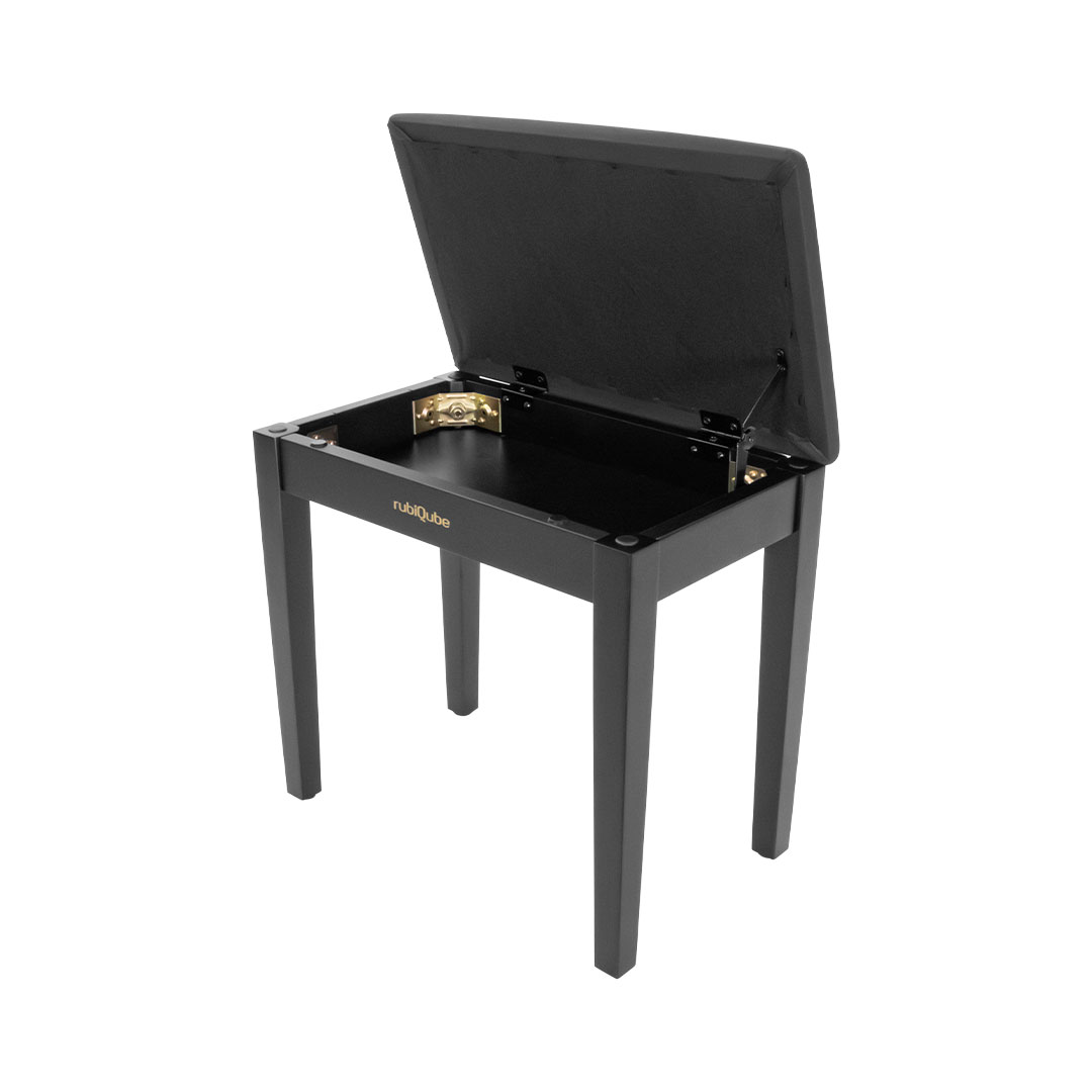rubiQube SB033B - Wooden Piano Bench with Built-in Storage - Image 3